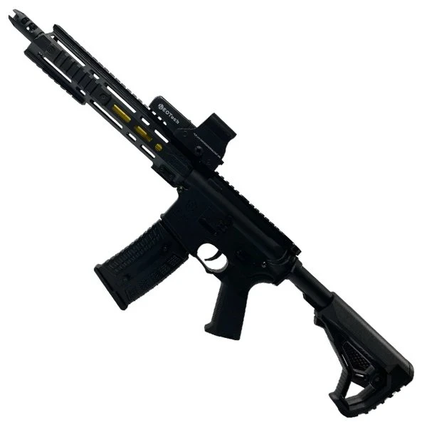 Fusil Hidrogel F4, réplica airsoft blowback, 240 FPS, batería 11.1V, hidrogel - vista completa del fusil hidrogel F4