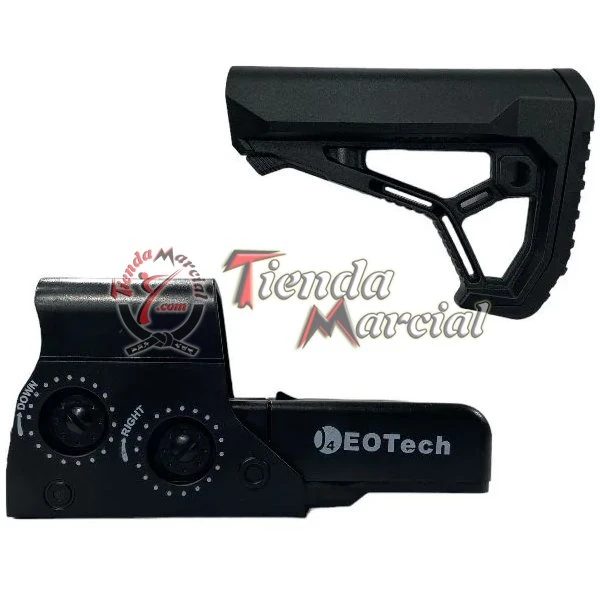 Fusil Hidrogel F4, réplica airsoft blowback, 240 FPS, batería 11.1V, hidrogel - mira táctica reflex de cerca