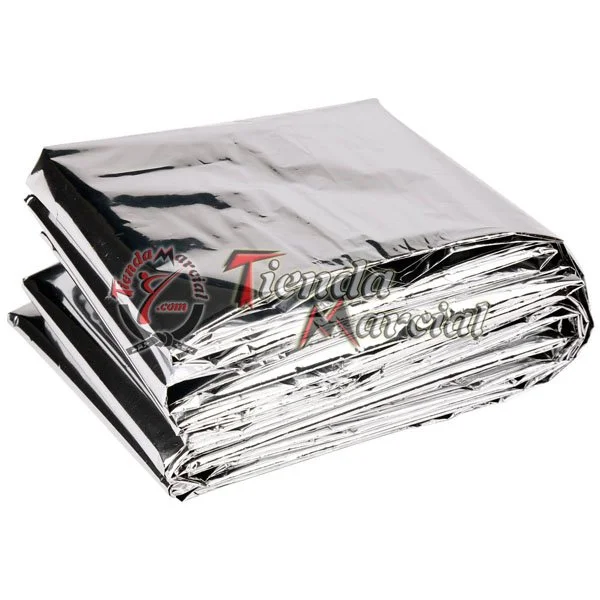 Manta térmica para supervivencia en camping y montañismo, cobija reflectante de aluminio 160x210 cms