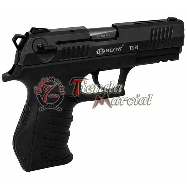 Pistola traumática Blow TR92 Negra 9mm para defensa personal, réplica semiautomática full metal Colombia
