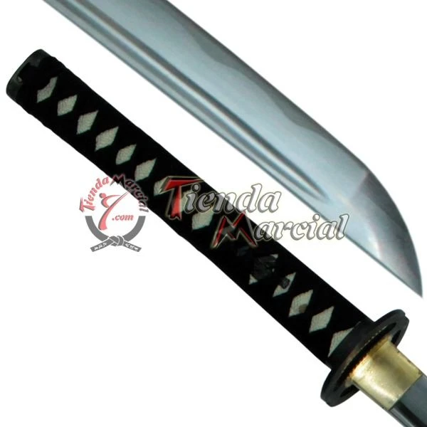 Katana Kuro Samurai, empuñadura (tsuka) envuelta en ito negro trenzado en diamante