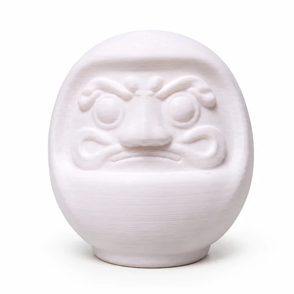 Muñeco daruma blanco para pintar, impreso en 3D en PLA