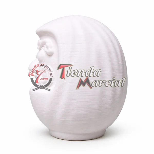 Muñeco daruma para pintar - vista lateral en PLA blanco
