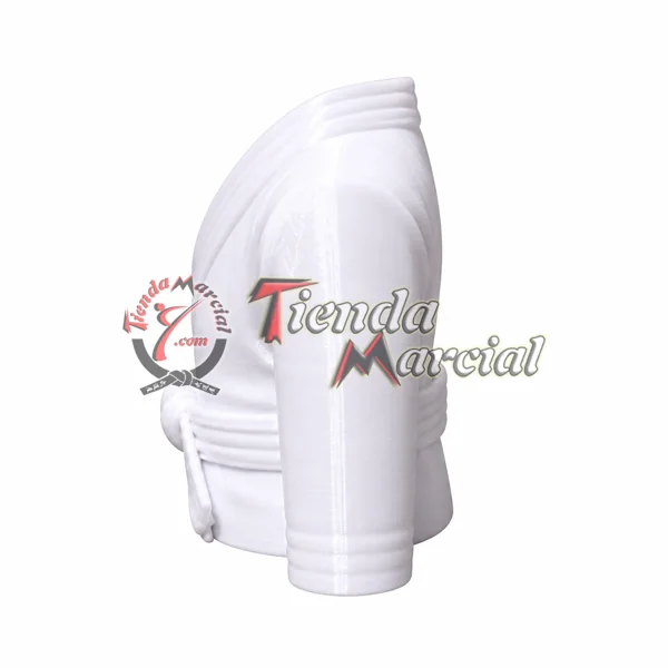 Portalápices de karate - vista lateral de la chaqueta y el cinturón