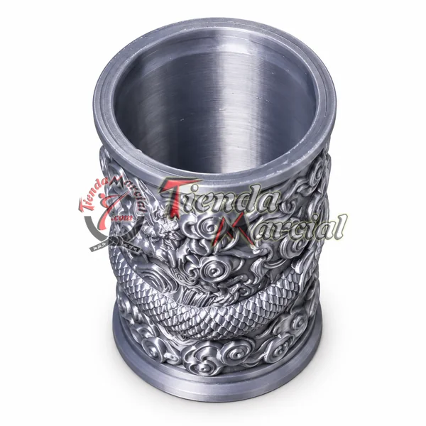 Portalápices dragón gris - vista superior del vaso por dentro