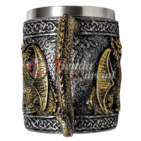 Mug dragones celtas - asa en forma de cola de dragón