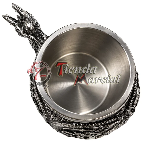 Mug dragón de plata - vaso interior en acero