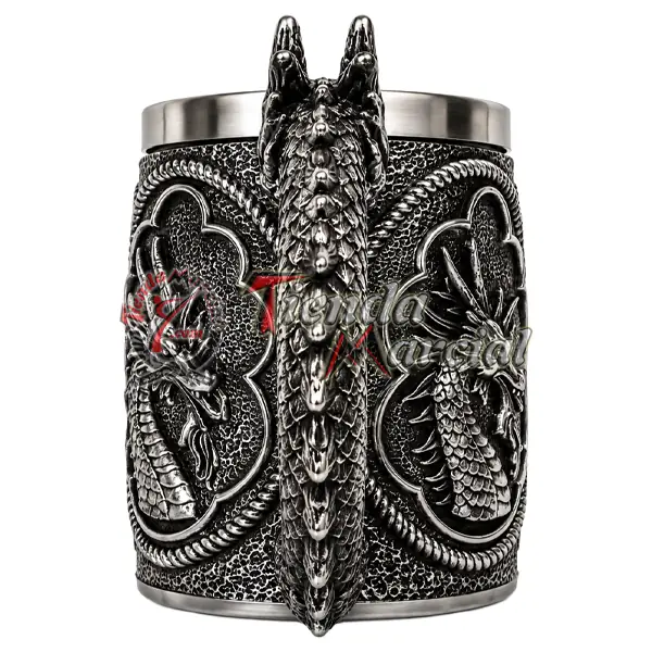 Mug dragón de plata - asa en forma de dragón con escamas