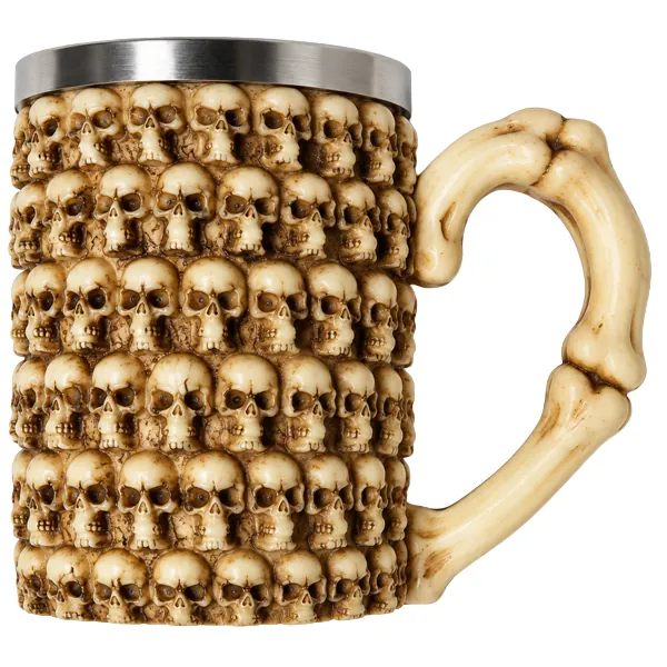 Mug Catacumbas de París cubierto de calaveras en relieve 3D - vista frontal