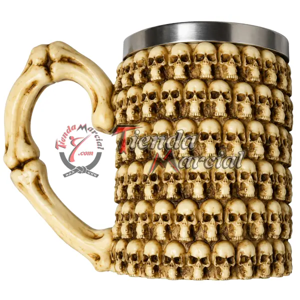 Mug Catacumbas de París - vista lateral con hileras de calaveras