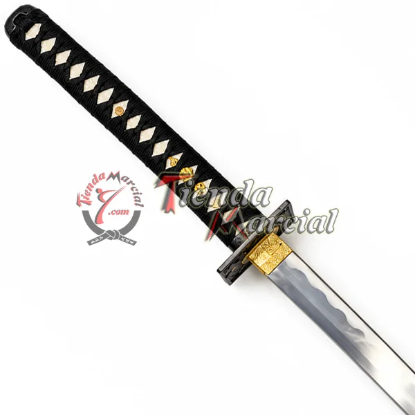 Empuñadura y habaki dorado de la Katana Unryū Funcional